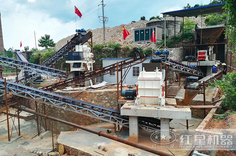 顎破+反擊破+制砂機(jī)現(xiàn)場(chǎng)