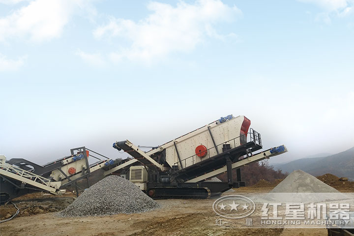 車載流動石子、粉碎機生產現場